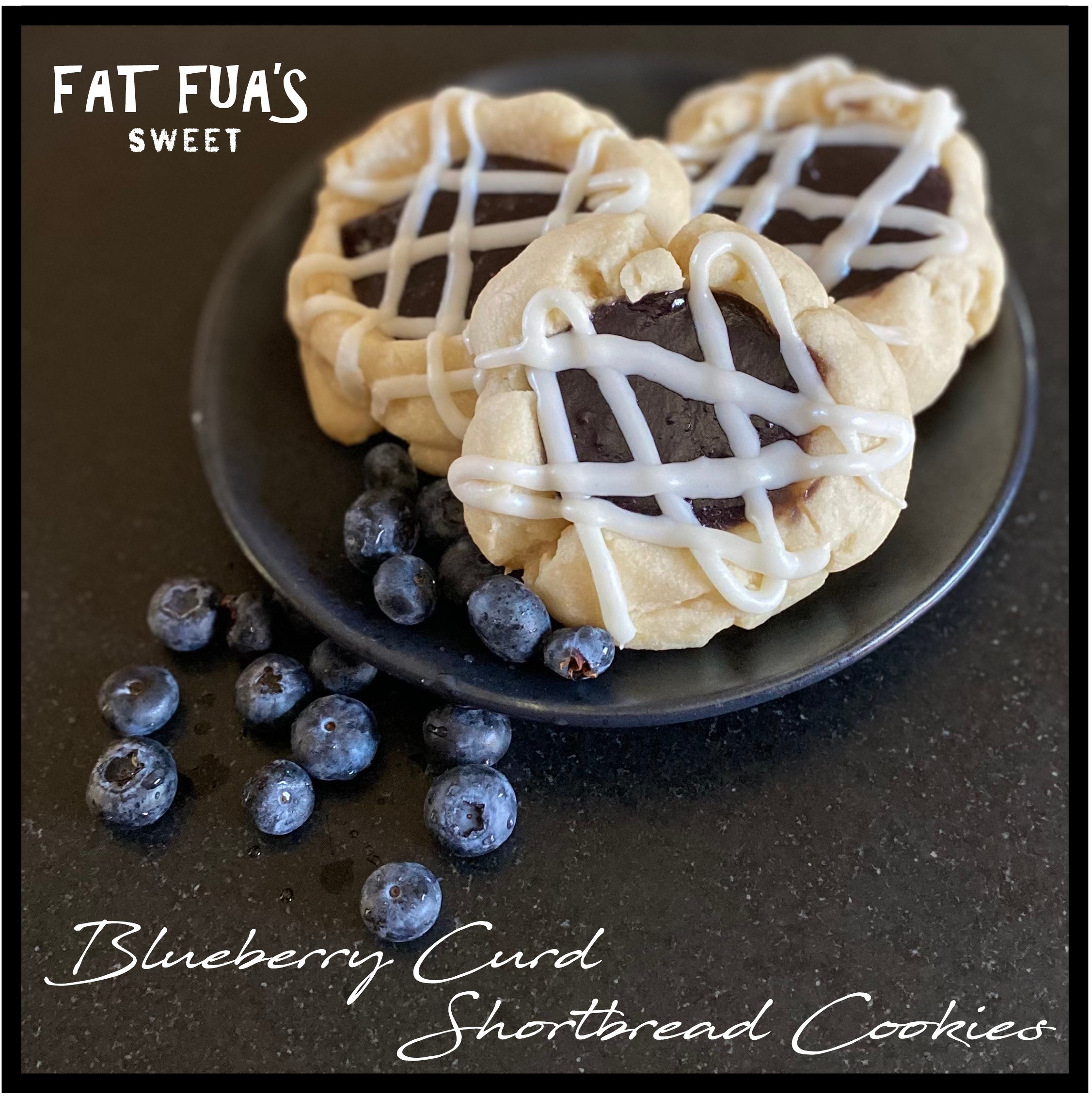 Made From Scratch Shortbread Cookies Filled with Sweet Blueberry Curd Made From Fresh Blueberries and Drizzled with Sugar Glaze